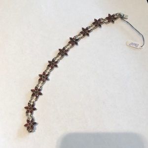 Silver garnet bracelet